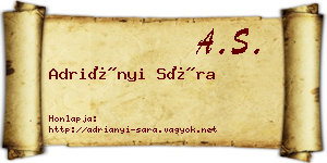 Adriányi Sára névjegykártya